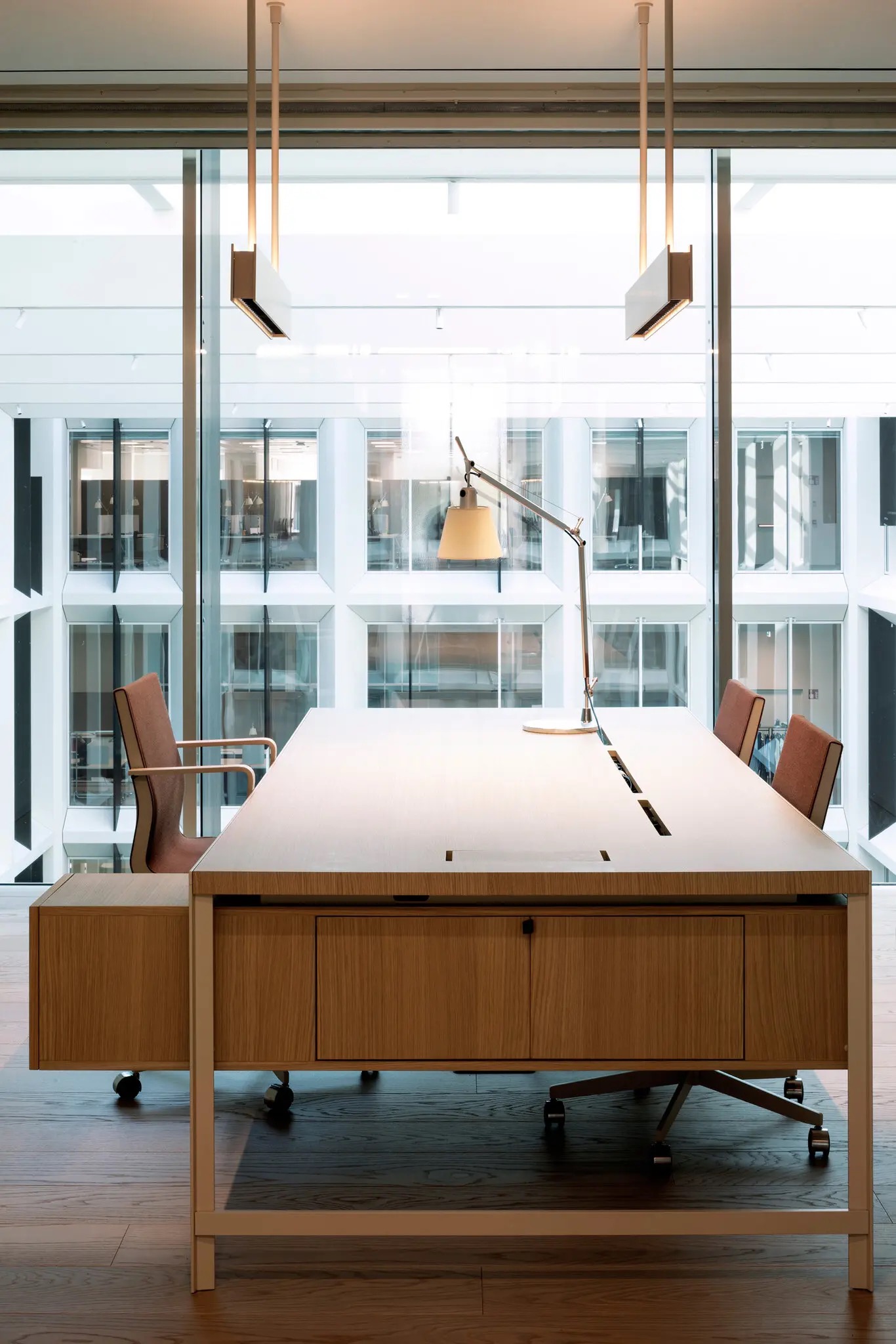 Van Duysen designed the office desks in collaboration with the Italian furniture brand Unifor. Photography by Allegra Martin.