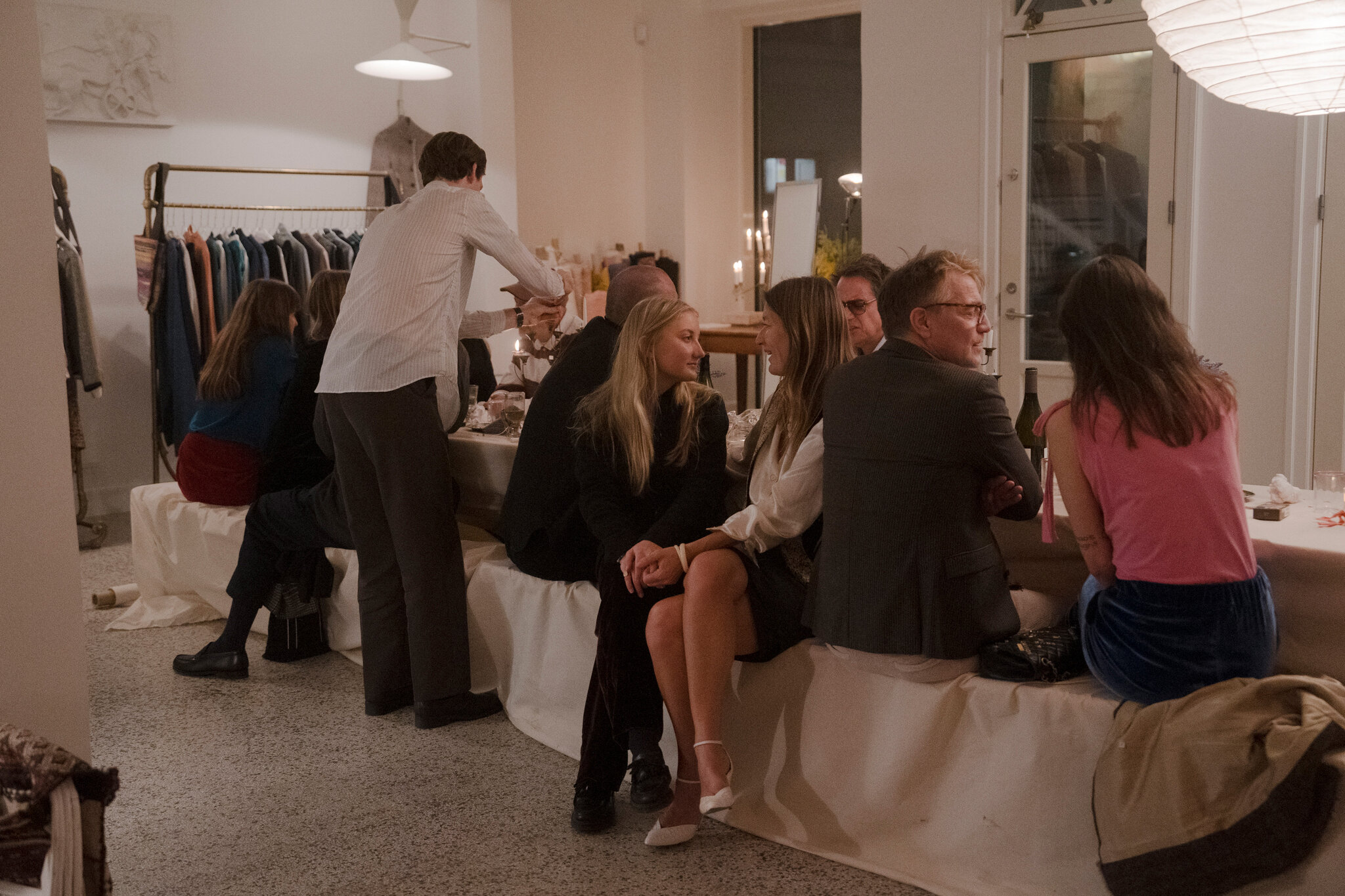 Guests sitting at the table.