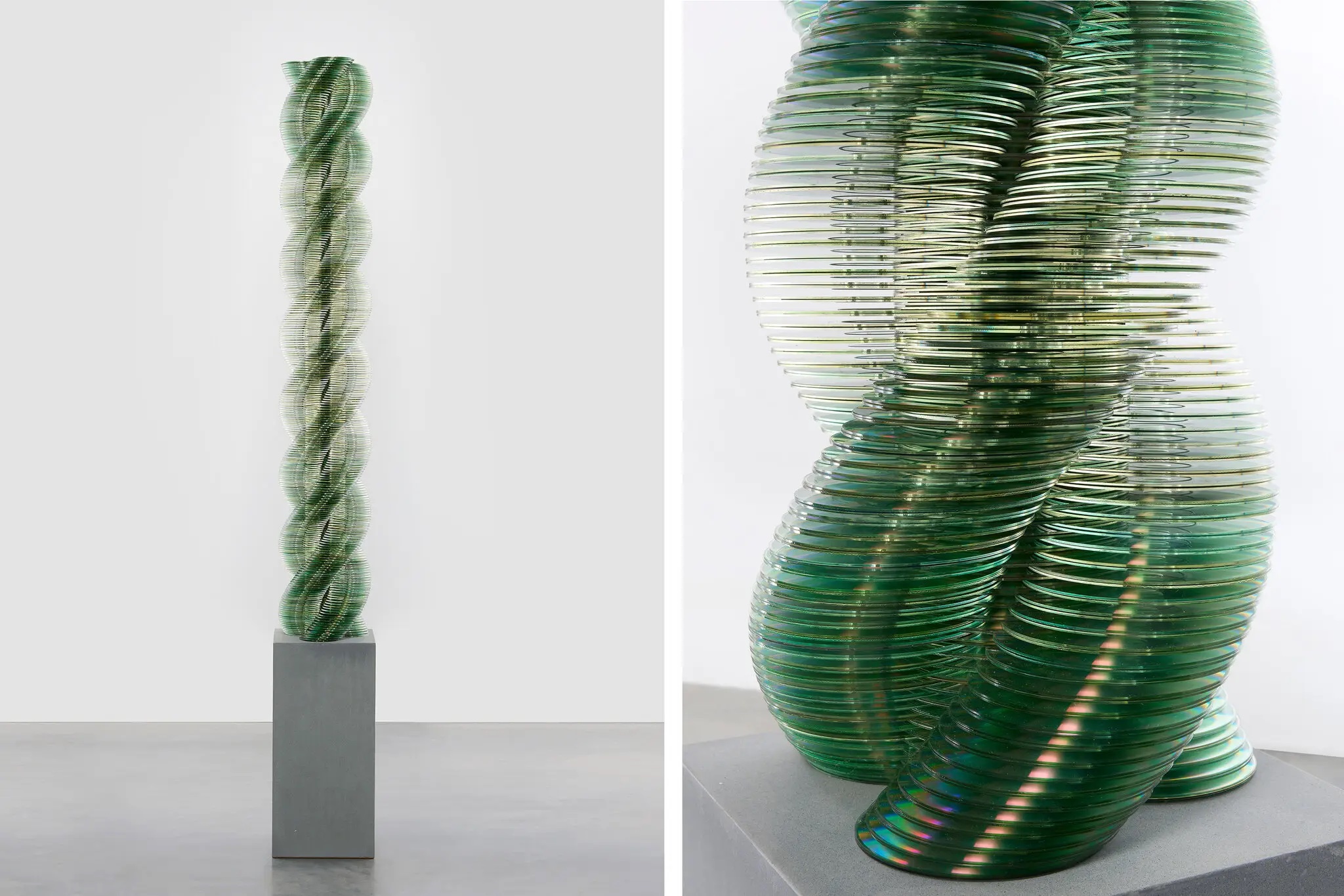 See This: Spiraling Sculptures Made Out of Recycled CDs