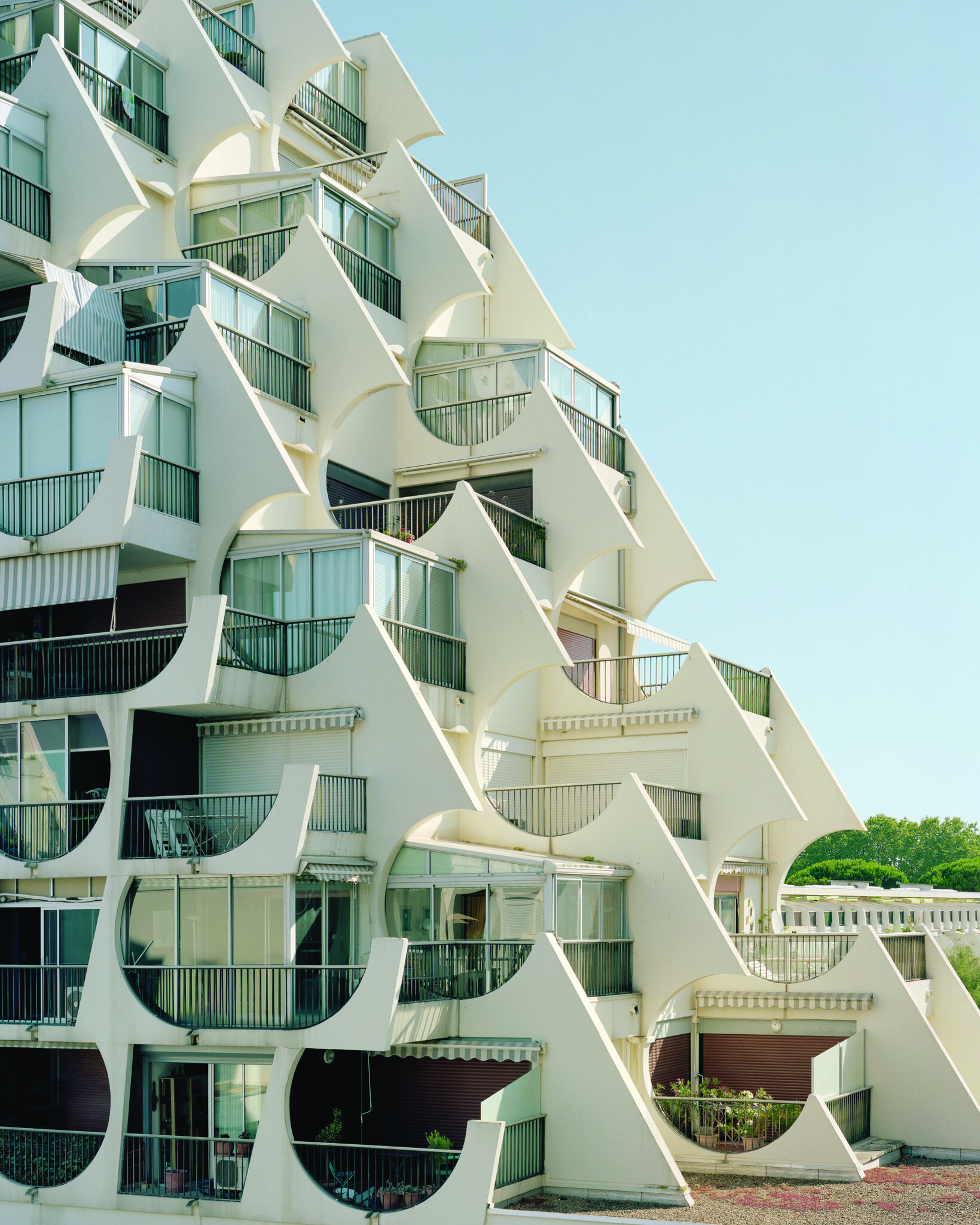 Terraces on the Delta facade.