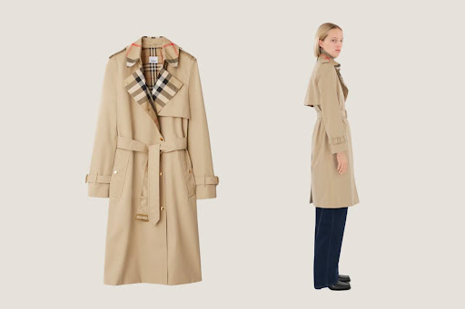 Burberry Long Check Gabardine trench coat