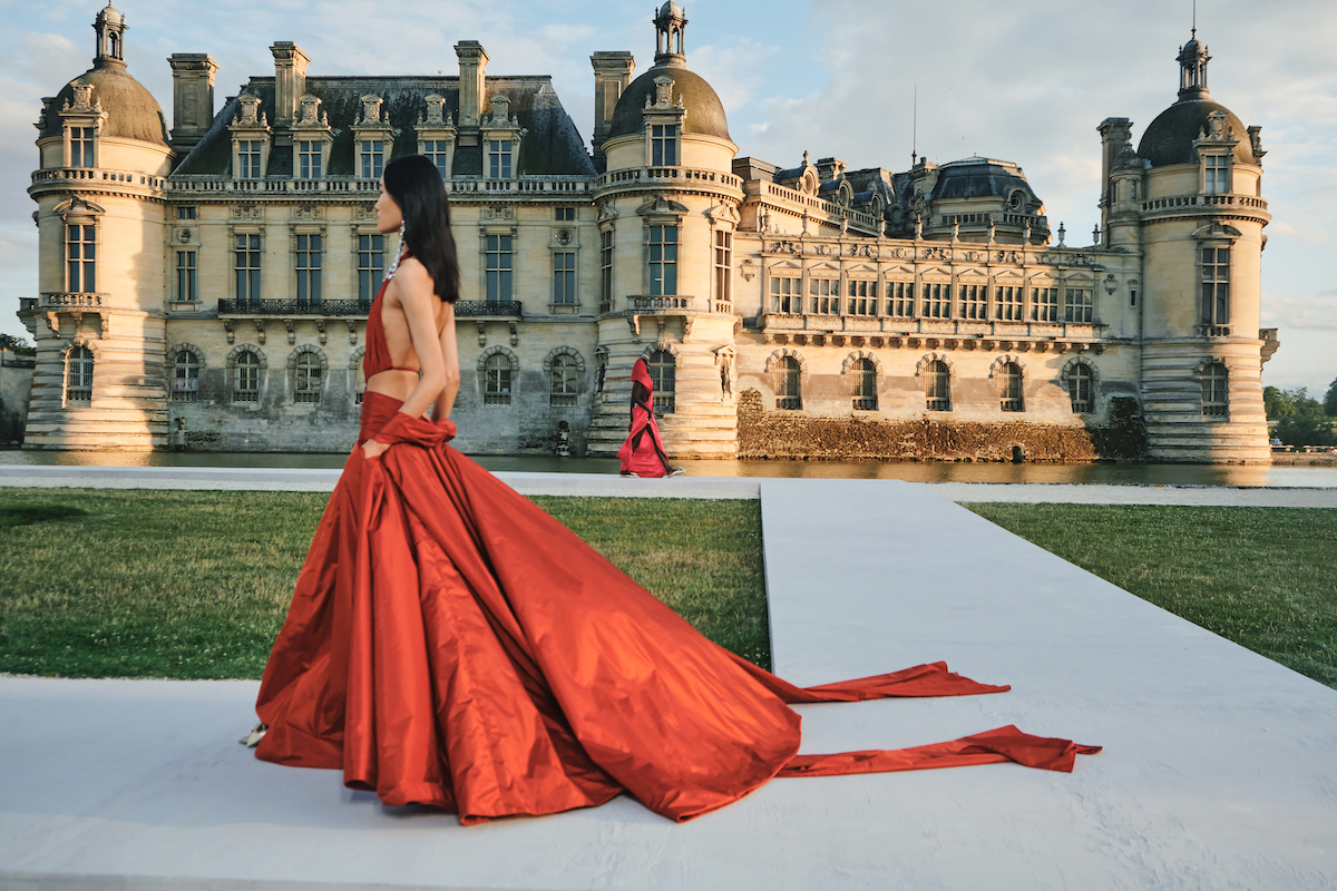 The Valentino fall 2024 couture show by Pierpaolo Piccioli, staged at a 16th-century French chateau.
